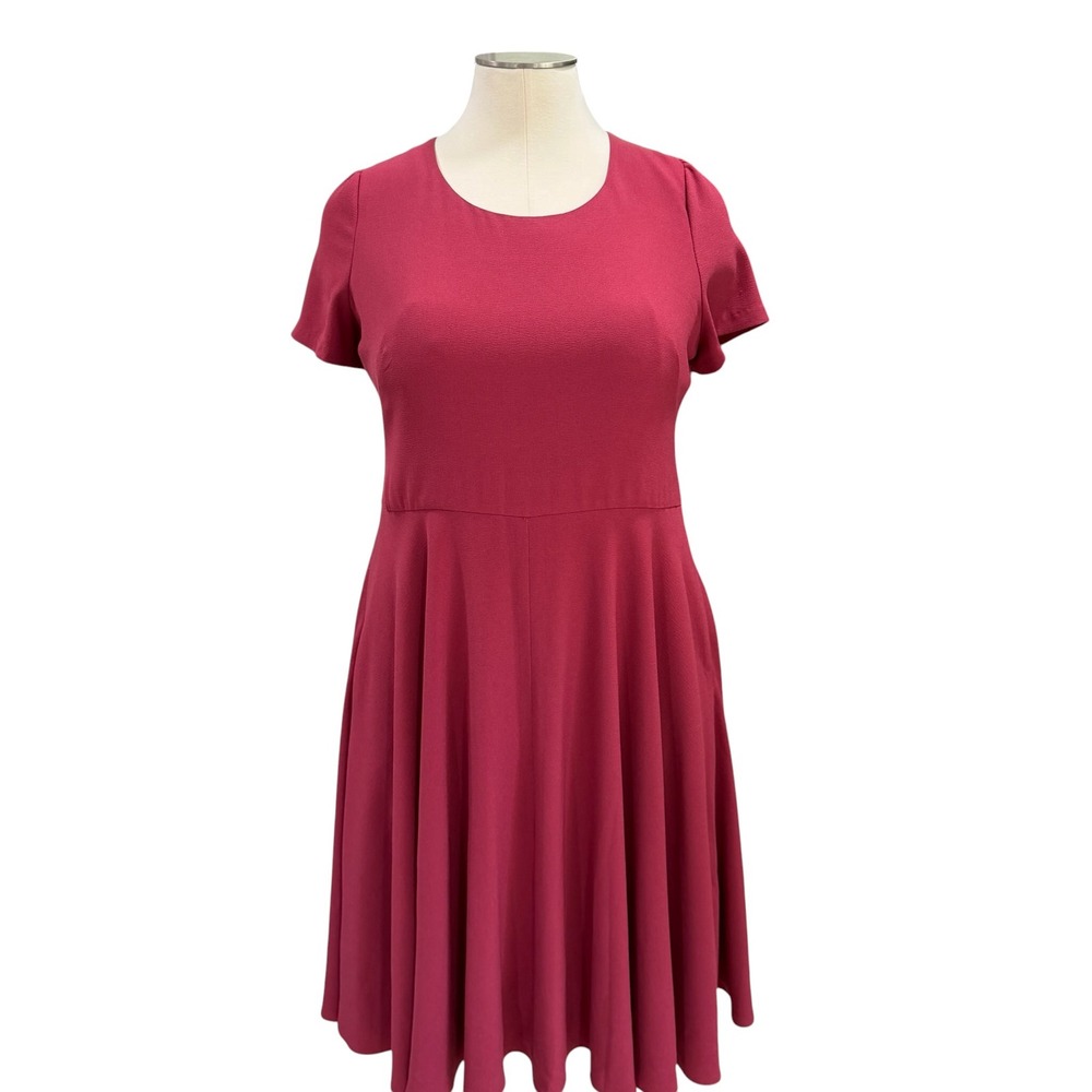 Gal Meets Glam Women's Size 20 Berry Pink Fit & Flare Midi Dress Career Church - Picture 4 of 8